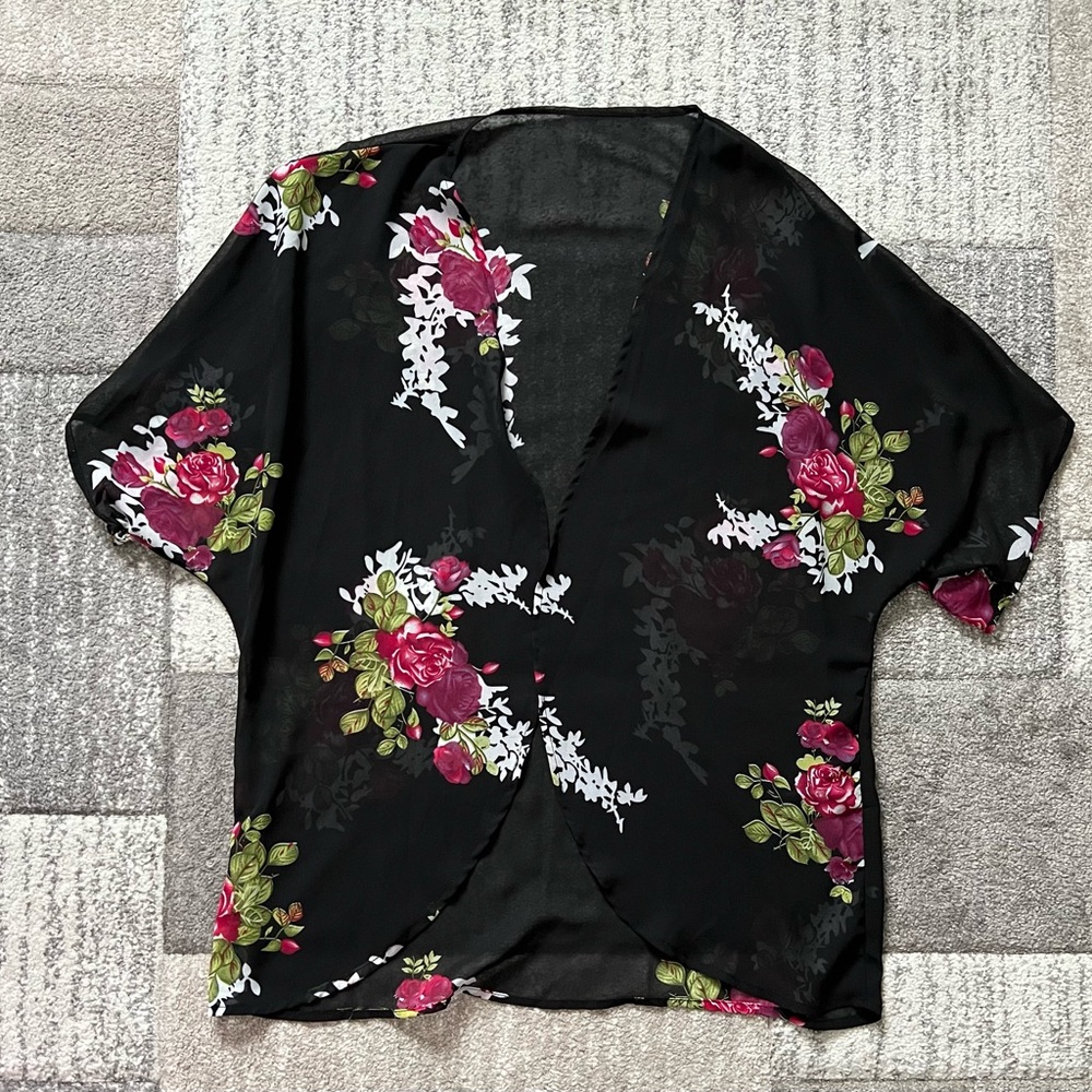 Floral kimono cardigan